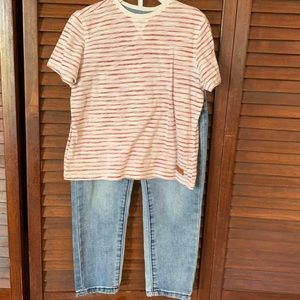 7 for All Mankind Distressed Striped Shirt and Jeans